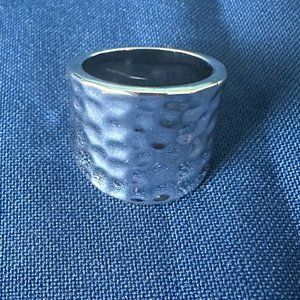 Battered Silver Plated Ring  in a size 7